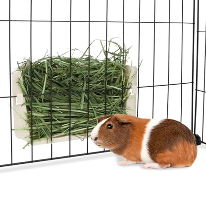 Hypeety Rabbit Hay Feeder Automatic Hay Rack for Guinea Pigs, White - color: White, size: 1pc