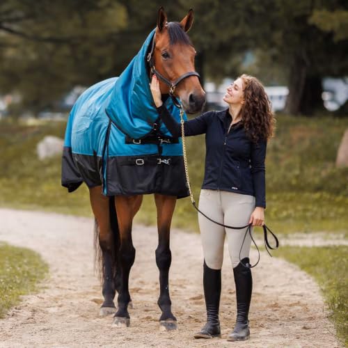 Country Pride Heavyweight Turnout Blanket for Horses, 1680D Waterproof Durable Outer Shell, 300g Insulation, Attached Neck Cover, Adjustable Front and Leg Straps, Shoulder Gussets, Tail Cover (74) - size: 74