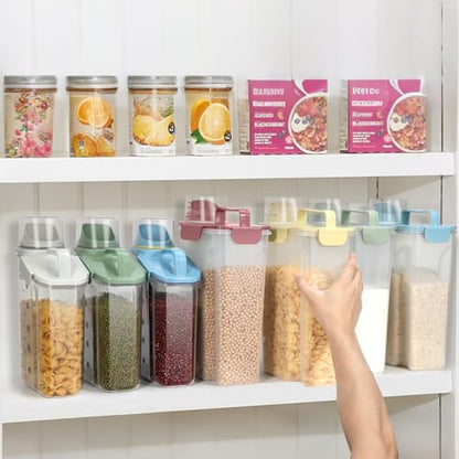 LEAWALK Airtight Rice Storage Container, Cereal Dry Food Flour and Sugar Bin, Dog Cat Food Dispenser with Measuring Cup, BPA Free Clear Plastic Kitchen (Sky blue, 5L-1pack) - color: Sky blue, size: 5L-1pack