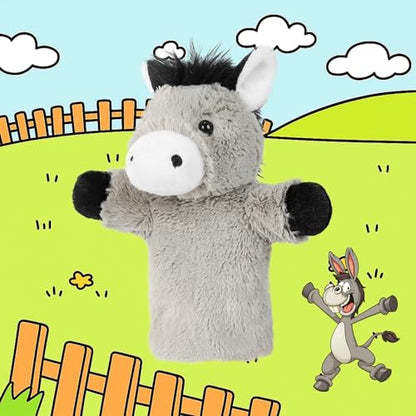 Donkey Hand Puppet Stuffed Animal Plush Toy Storytelling for Kids and Adult - color: Donkey
