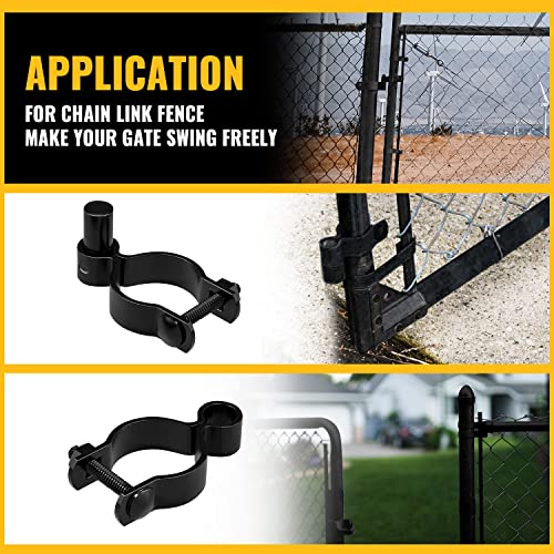 VIVIDA 1-3/8" x 2-3/8" Chain Link Fence Black Gate Hinge Kit, 2 Pack - color: Black (2 Set), size: 1-3/8" x 2-3/8"