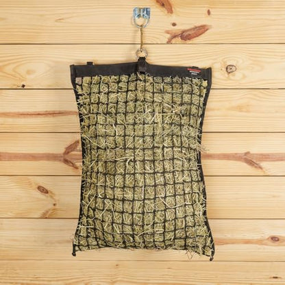Schneiders Easy-Open Knotless 1.25" Slow Feed Hay Net for Horses | Top Rim Stays Open Filling | Gentle Poly Netting | Holds 2 to 4 Flakes of Hay - size: 2 Flakes