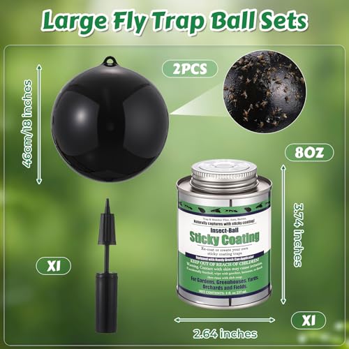 2 Pcs Large Fly Trap Balls Hanging Fly Catcher,Insect Bug - style: Insect Bug