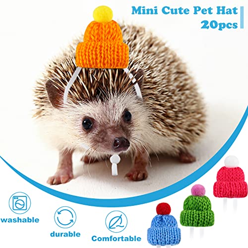 MTLEE 20 Pcs Pet Snake Knitted Hat with Adjustable Elastic Chin Strap