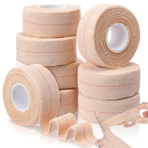 Tondiamo 8 Rolls Elastic Tape Adhesive Elastic Tape Self Adhesive Bandages Wrap Flexible Stretch Bandages Athletic Sports Skin Strips for Sports Ankle, Knee and Wrist Animal Pets(1 Inch X 5 Yard) - size: 1 Inch X 5 Yard