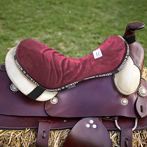 Harrison Howard Trail Seat Saver Western Tack Saddle Ride-on Pad with Cushion Bottom Helps Distribute Back Pressure - color: Burgundy