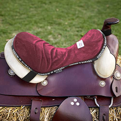 Harrison Howard Trail Seat Saver Western Tack Saddle Ride-on Pad with Cushion Bottom Helps Distribute Back Pressure - color: Burgundy