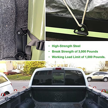 Cargo Tie-Down Anchors,4-Pack Black Steel V-Ring Bolton Trailer Cargo Tie Down,for Trailers,Trucks and Warehouses Replacement for D-Ring Plastic Flush Mount Pan Fitting Tie-Downs - color: V-ring 4-Pack