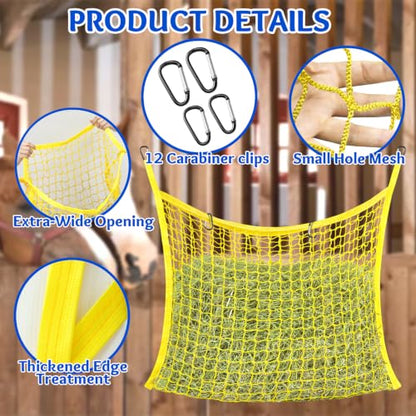 YedsIntu 3 Pcs Hay Bags for Horses, Slow Feed Hay Nets for Horses Goat Sheep, Large Capacity Hay Feeder for Stall, Trailer, Pasture - size: 3PCS-Green,Yellow,Blue