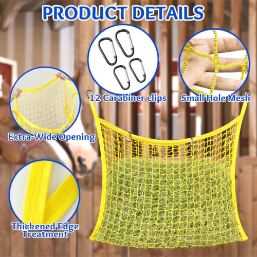 YedsIntu 3 Pcs Hay Bags for Horses, Slow Feed Hay Nets for Horses Goat Sheep, Large Capacity Hay Feeder for Stall, Trailer, Pasture - size: 3PCS-Green,Yellow,Blue