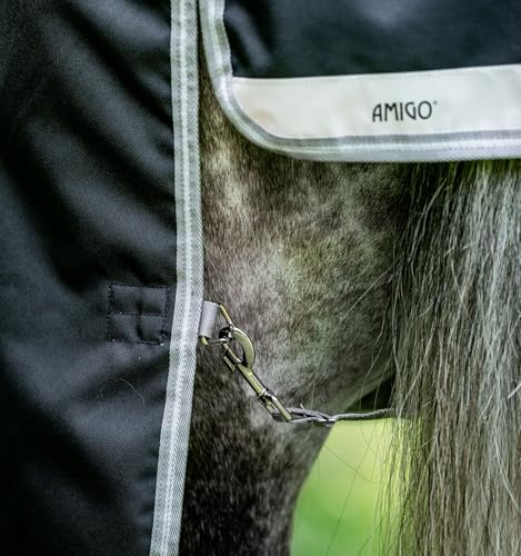 Horseware® Amigo® Bravo 12 Plus Turnout 250g - Black/Titanium Grey & Silver, 69 inches - color: Black/Titanium Grey & Silver, size: 69 inches