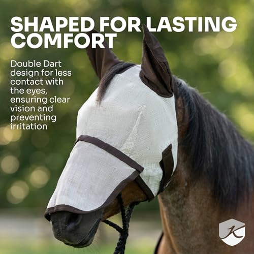 Fly Mask with Removable Nose, X-Large, Lavender Mint - size: XL (Large Horse)