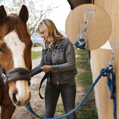 MAQUITA Horse Tie Ring, Safe Tie Horse Supplies, Humane Way Tie Ring, Magnetic Ring for Tying and Retracting, Helps Horse Pull Back and Releases Stress from The Horse