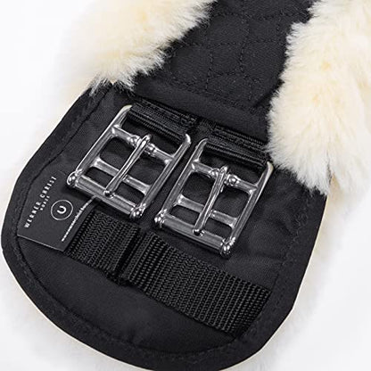 Werner Christ Horse Moon Girth Special Anatomical Concave, Made of Real Sheepskin in Black Natural Size 65cm - color: Black Natural, size: 65cm