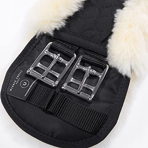 Werner Christ Horse Moon Girth Special Anatomical Concave, Made of Real Sheepskin in Black Natural Size 75cm - color: Black Natural, size: 75cm