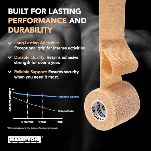 Hampton Adams Self Adhesive Bandage Wrap, Pet Safe, Cohesive Hold - color: Beige
