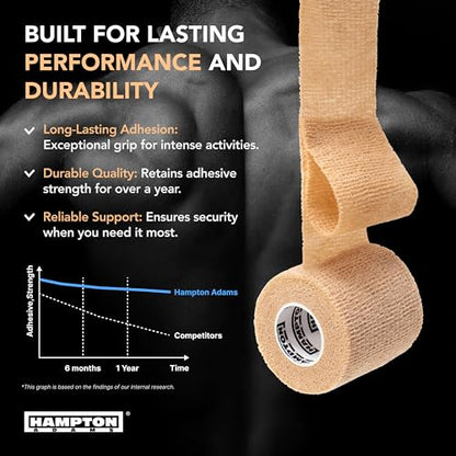 Hampton Adams Self Adhesive Bandage Wrap, Pet Safe, Cohesive Hold - color: Beige