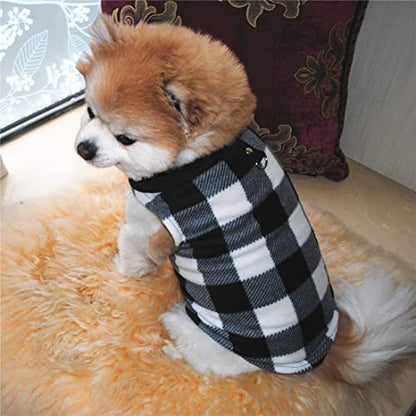 Dog Sweater, Soft Fleece Vest with Leash Ring Pullover Jacket Winter Pet Dog Clothes for Puppy Small Dogs Cats Teddy Chihuahua Yorkshire for Christmas (XS, Black White) | Winter Jacket,Pet Clothing,Dog Clothes,Puppy,For Small Dogs Cats,Teddy,Cat Apparel,D