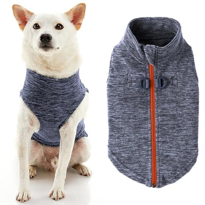 Gooby Zip-Up Fleece Dog Sweater, Gray Wash, Small - color: Gray Wash, size: Small chest (~13.5")