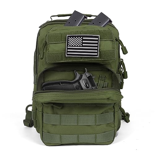 HAOMUK Tactical Sling Bag Backpack Military Rover Shoulder Sling Pack Small EDC Crossbody Chest Bag for Men - color: Green