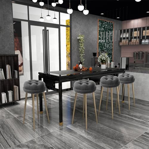 BUYUE Round Bar Stool Seat Cushion, Dia.12 Luxury Fashion Jacquard with Anti-Skid Silicone Bar Stool Cushion Padded (Dark Grey, S,1 Count) - color: Dark Grey, style: Round S