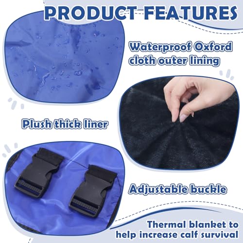 Calf Blanket Goat Coats Winter Jacket Calves Warming Blanket Warm Thickened Waterproof Windproof Calves Livestock Warm Clothes for Goats, Alpacas, Donkeys and Other Livestocks (1)