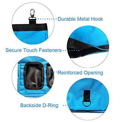 RIOUSSI Guinea Pig Hay Feeder, Hanging Rabbit Hay Feeder Bag. Blue - color: Blue