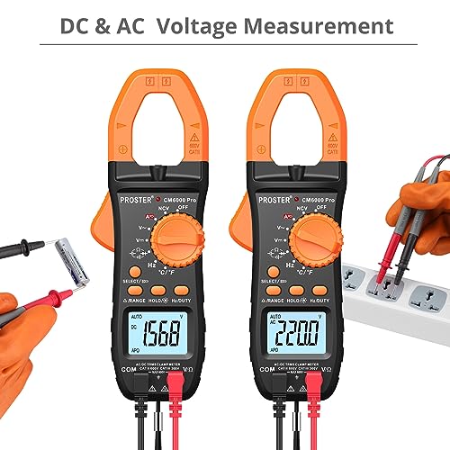 Proster Electrical Test Tool - TRMS Clamp Meter 6000&NCV Voltage Tester Pen