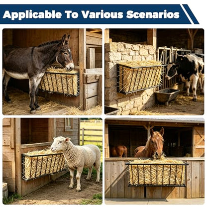 Hay Rack,37.6'' Long Wall Mounted Hay Feeder with 25 Gallon Large Capacity,Detachable Hay Holder for Horse Goats Sheep and Livestock - size: 25 Gallon
