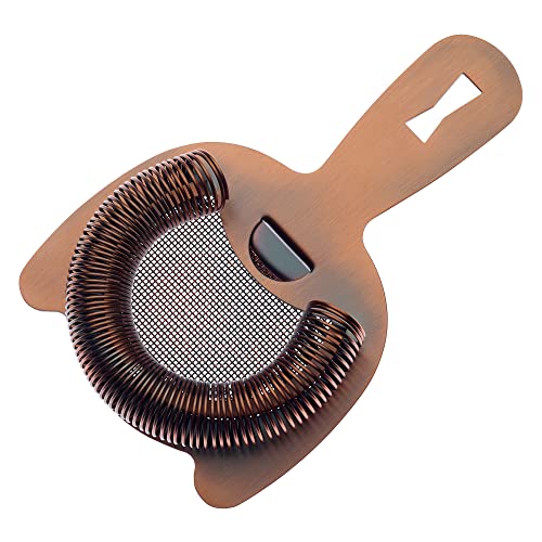 Barfly Fine Mesh Spring Strainer, Antique Copper - color: Antique Copper