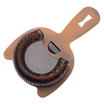 Barfly Fine Mesh Spring Strainer, Antique Copper - color: Antique Copper