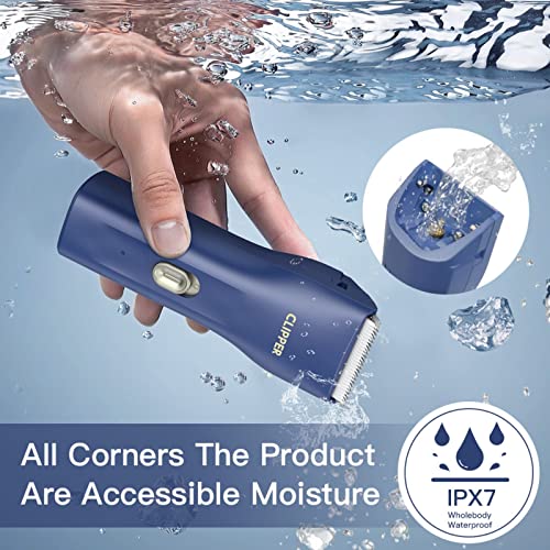 Dog Cat Home Hair Waterproof Clipper Portable Pet Shaver - color: L006-blue