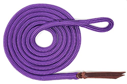Double Braid Lead Rope with Eye Splice Loop, 12-14FT Lengths (Purple, 12 ft.) - color: Purple, size: 12 ft.