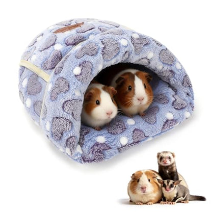 YUEPET Guinea Pig Bed, Warm Fleece Cuddle Cave, Purple Heart - color: Purple Heart, size: 1PCS