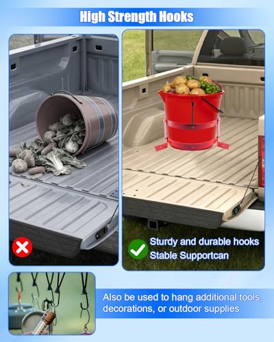5 Gallon Bucket Holder, Aluminum Rack with Hooks for RV Truck UTV Trailer - style: 2 Pieces Cylindrical Bucket Rack