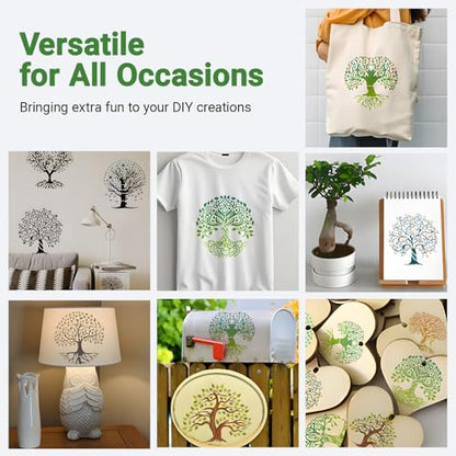 16 Pcs Tree of Life Stencils for Painting, Wood Signs and Journals 6 Inch - color: Tree