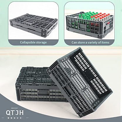 Collapsible Storage Bin/Containe， Transfer box,crate Transit storage of various items (Gray 23.6" L x 15.7" W x 8.6" H) - size: Gray 23.6" L x 15.7" W x 8.6" H
