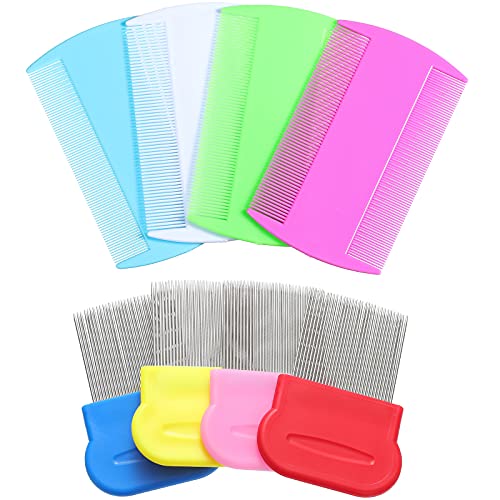 Maitys 8 Pcs Lice Combs Kids Pet,4 X 2 Inch, 2.24 X 2.24 Inch,Novel - color: Novel, size: 4 x 2 Inch, 2.24 x 2.24 Inch