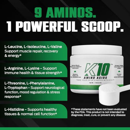 K10 Amino Acids for Dogs, All-in-One Dog Supplement, 30 Servings/Tub - style: Amino Acids