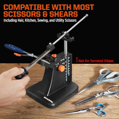 SHARPAL 201H Scissor Sharpener – Adjustable 22°-84° Angle | 325/600 Grit Diamond Plates for Kitchen, Hair Cutting, Sewing Scissors, Lawn Mower Blades, Pruners, Hedge Shears
