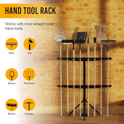 Utility Trailer Tool Rack with 8 Rubber Holes with Brackets, Standard Black - color: Standard Black