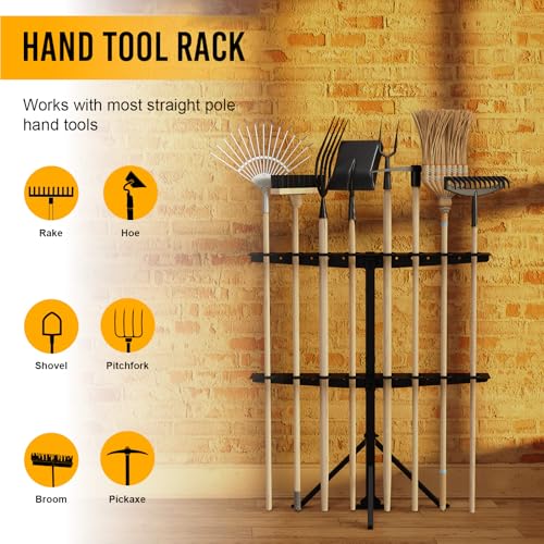Utility Trailer Tool Rack with 8 Rubber Holes with Brackets, Standard Black - color: Standard Black