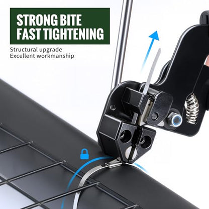 Stainless Steel Zip Tie Gun Kit with Industrial Scissors - Heavy Duty Metal Zip Ties Tensioner & Cutter Tool for Electrical, Used to Repair Outdoor Fences, Pipes, Chain Links, Garden Farm