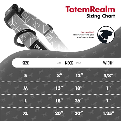 Tuff Pupper Premium Adjustable Dog Collar for Small Boy & Girl Dogs, Stylish Pattern Collars Designed in USA, Quick Release Buckle, TotemRealm Print, Small (0.7 Inch Wide x 8-12 Inch Neck) - color: TotemRealm, size: Small