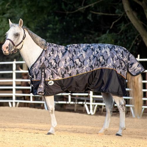 Jeffers Economy Plus 1200 Denier Waterproof Breathable Turnout Blanket, 72" - 240 Gram Insulated Horse Rug with Adjustable Straps, Durable Outer Shell, Standard Neck, Stable - Urban Camo - size: 72"