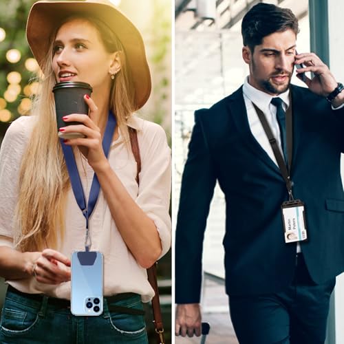 CACOE Phone Lanyard, Black+Dark Blue, 2 Pcs - color: Black+dark Blue, size: 21.65"