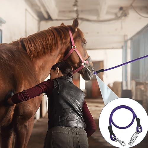 Riakrum 4 Pcs Bungee Horse Trailer Ties with Quick Release Snap,Purple - color: Purple