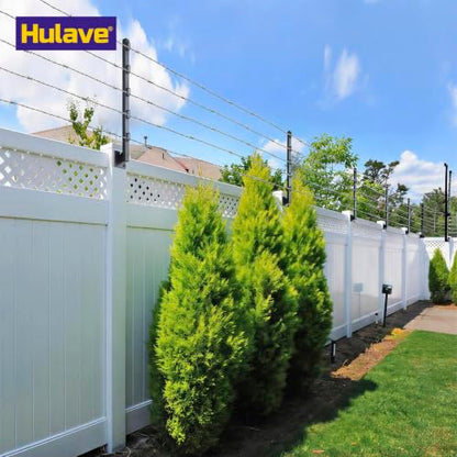 Hulave 8-Pack Fence Post Extender, High 32" Fence Barbed Wire Extend Arm, Used to add Height to Wood Fences for Privacy and to Prevent Animals from Jumping Away and Breaking in (Matte-Black) - size: Heigh-32in