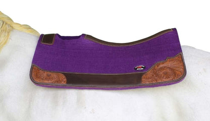 Horse 32"x30" Western Contoured Wool Felt Therapeutic Saddle Pad 39252 - color: Purple