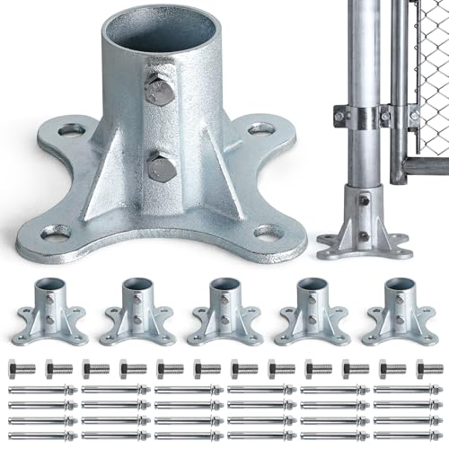 Post 2.5" (2 3/8" OD) Chain Link Fence Post Floor Flange Bracket, for Chain Link Fence Posts, Mailboxes, and Other Steel Round Post Galvanized Anchor Flange Bases (6 Pack) - size: 2.5"